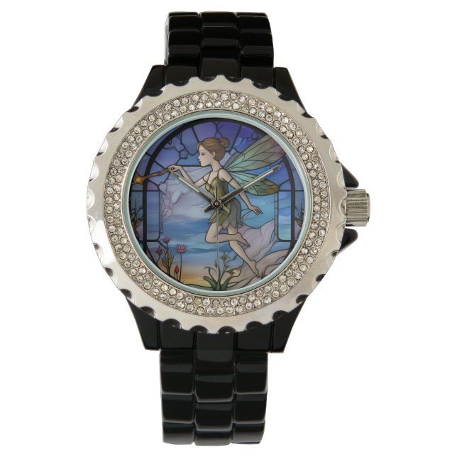 Stainglass Fairy Horloge (Voorkant)