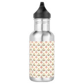 Stainless steel water bottle with a floral pattern waterfles  (Rechts)