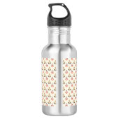 Stainless steel water bottle with a floral pattern waterfles  (Achterkant)