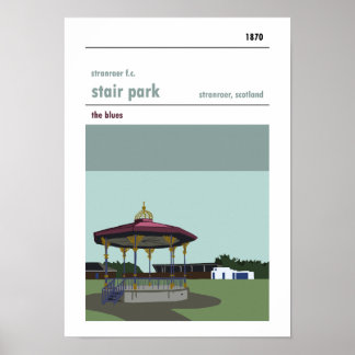 Stair Park, Stranraer. Stadium afdrukken Poster