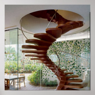 STAIRCASE cirkelvormig binnenshuis: Grafische kaar Poster