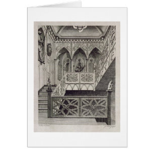 Staircase in Strawberry Hill, gegraveerd door J. N