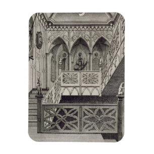 Staircase in Strawberry Hill, gegraveerd door J. N Magneet
