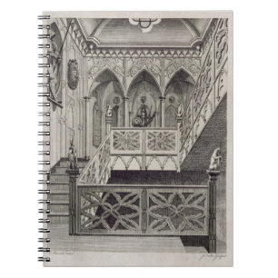 Staircase in Strawberry Hill, gegraveerd door J. N Notitieboek