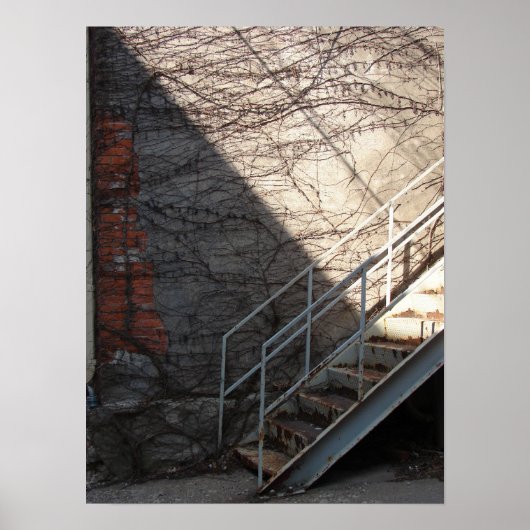 Stairs, brick, licht poster (Voorkant)