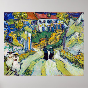 Stairway bij Auvers van Vincent Van Gogh Poster