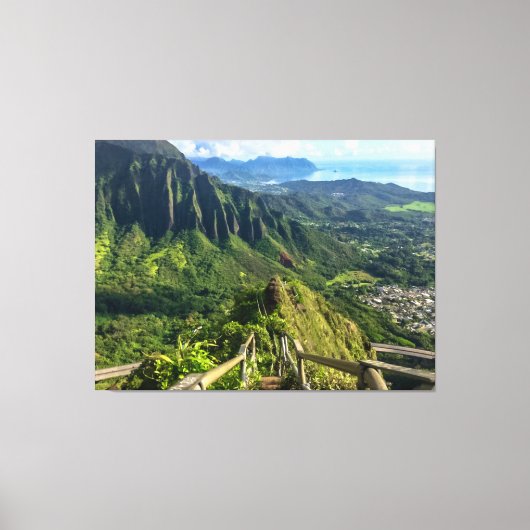 Stairway to Heaven, Hawaii, USA Canvas Afdruk (Voorkant)