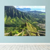 Stairway to Heaven, Hawaii, USA Canvas Afdruk (Insitu (Houten vloer))