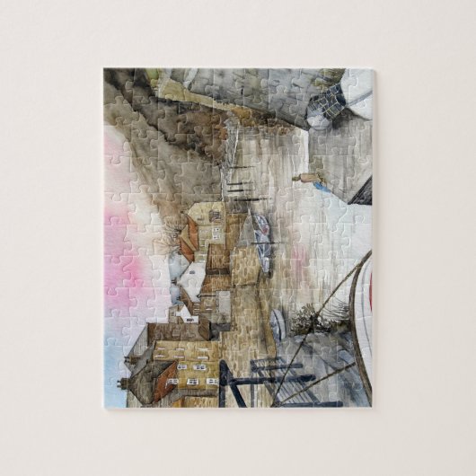 Staithes, North Yorkshire, Waterverf Engeland Legpuzzel (Verticaal)