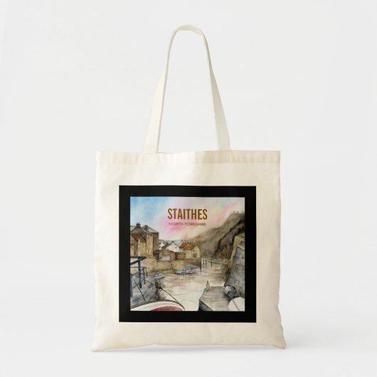 Staithes, North Yorkshire, Waterverf Engeland Tote Bag (Voorkant)