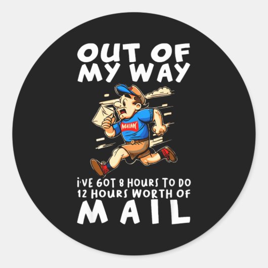 Stal Worker Funny Delivery Mailman  Ronde Sticker (Voorkant)