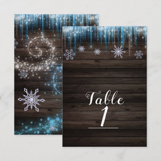 Stalactites Gelées Numéro de Table de Merveilleux (Devant / Derrière)