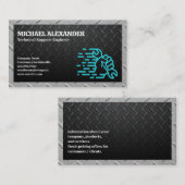 Stalen achtergrond | Sleutel in hand Visitekaartje (Voorkant / Achterkant)