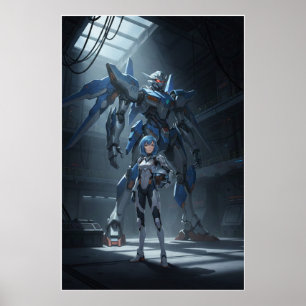 Stalen Beschermer: Mecha & Piloot Kunst Poster