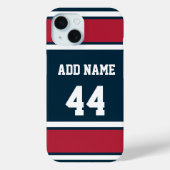 Stalen Blauw en Rode Sportband Case-Mate iPhone Case (Achterkant)