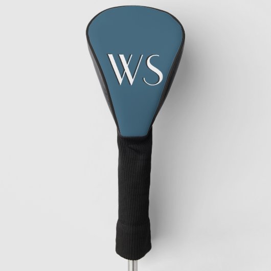 Stalen blauw geïnitialiseerd golfheadcover (Voorkant)