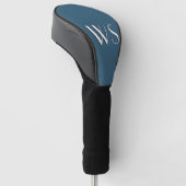 Stalen blauw geïnitialiseerd golfheadcover (Schuin)