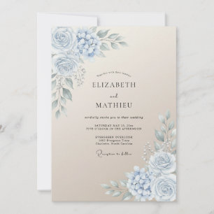 Stalen Champagne Ranunculus Eucalyptus Bruiloft Kaart