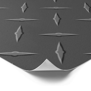 Stalen diamantplaat aluminium zilveren mannen Stea Poster