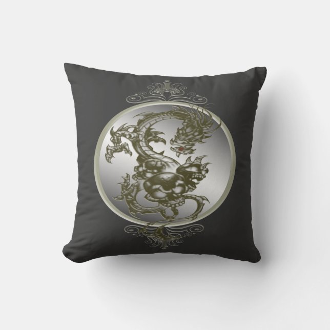 Stalen dragon Omkeerbare Pillow Kussen (Voorkant)