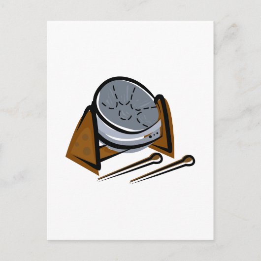 Stalen drum briefkaart (Voorkant)