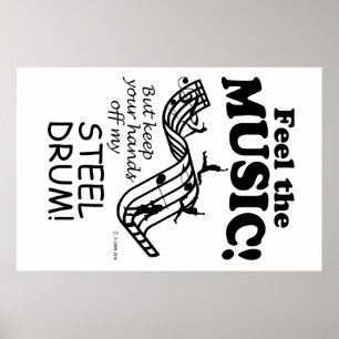 Stalen drum voelt de muziek poster