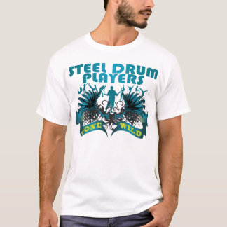 Stalen drumspelers in wild t-shirt