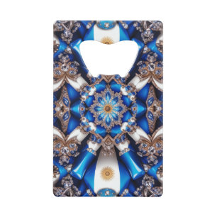 Stalen flesopener met Argentijnse kleuren Kredietkaart Flessenopener