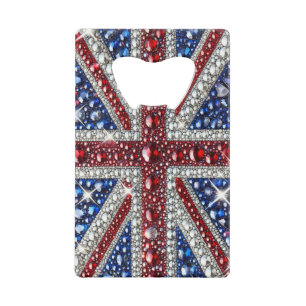 Stalen flesopener met Britse kleuren Kredietkaart Flessenopener