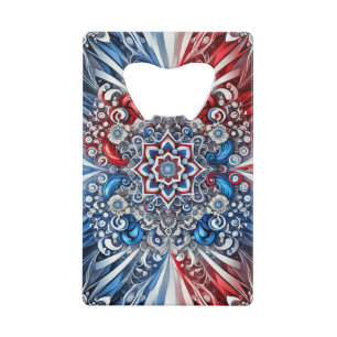 Stalen flesopener met Franse kleuren Design Kredietkaart Flessenopener