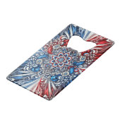 Stalen flesopener met Franse kleuren Design Kredietkaart Flessenopener (Achterkant Gekanteld)