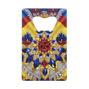 Stalen flesopener met Roemenië Kleuren Kredietkaart Flessenopener