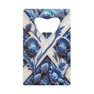 Stalen flesopener met Scottish Thistles Design Kredietkaart Flessenopener