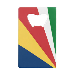 Stalen flesopener met Seychellen kleuren Kredietkaart Flessenopener