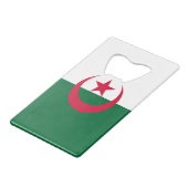 Stalen flesopener met vlag van Algerije Kredietkaart Flessenopener (Achterkant Gekanteld)