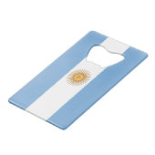Stalen flesopener met vlag van Argentinië Kredietkaart Flessenopener (Achterkant Gekanteld)