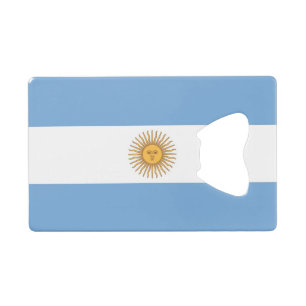 Stalen flesopener met vlag van Argentinië Kredietkaart Flessenopener