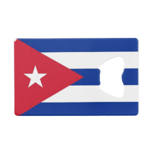 Stalen flesopener met vlag van Cuba Kredietkaart Flessenopener