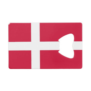Stalen flesopener met vlag van Denemarken Kredietkaart Flessenopener