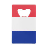 Stalen flesopener met vlag van Frankrijk Kredietkaart Flessenopener (Achterkant)