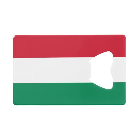 Stalen flesopener met vlag van Hongarije Kredietkaart Flessenopener (Voorkant (Horizontaal))