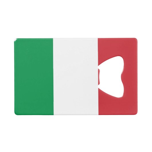 Stalen flesopener met vlag van Italië Kredietkaart Flessenopener (Voorkant (Horizontaal))