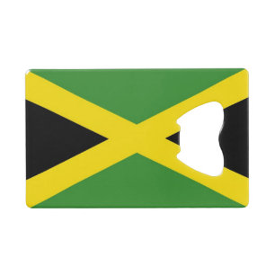 Stalen flesopener met vlag van Jamaica Kredietkaart Flessenopener