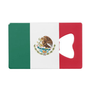 Stalen flesopener met vlag van Mexico Kredietkaart Flessenopener