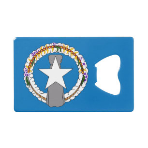 Stalen flesopener met vlag van Noordelijke Mariane Kredietkaart Flessenopener