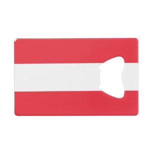 Stalen flesopener met vlag van Oostenrijk Kredietkaart Flessenopener