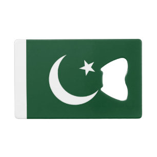 Stalen flesopener met vlag van Pakistan Kredietkaart Flessenopener