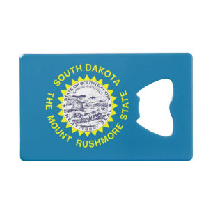 Stalen flesopener met vlag van South Dakota Kredietkaart Flessenopener