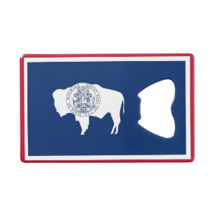 Stalen flesopener met vlag van Wyoming Kredietkaart Flessenopener