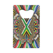 Stalen flesopener met Zuid-Afrikaanse kleuren Kredietkaart Flessenopener (Voorkant)